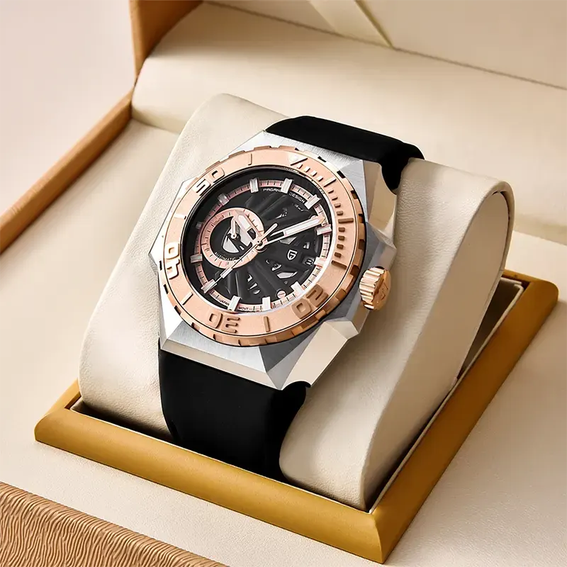 Pagani Design Automatic Skeleton Rosegold Bezel Men's Watch-  PD-YS007